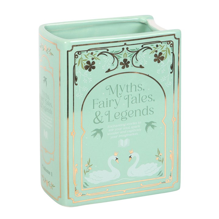 Book-Shaped Ceramic Vase – Green (600ml) | Perfect for Book Lovers