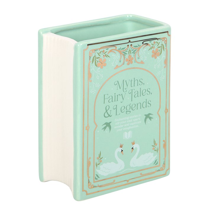 Book-Shaped Ceramic Vase – Green (600ml) | Perfect for Book Lovers