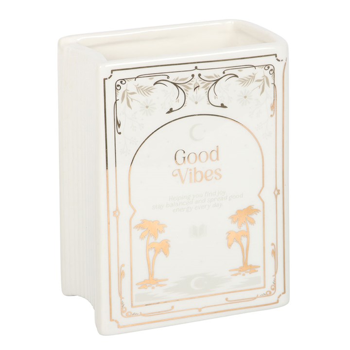 Book-Shaped Ceramic Vase – White (600ml) | Perfect for Book Lovers