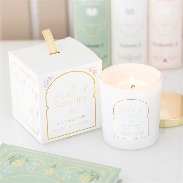 Bookish Candle – “The Story of Serenity” | Coconut & Vanilla, 27hr Burn