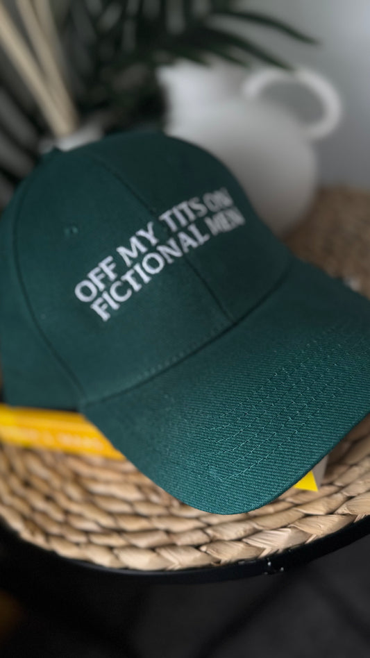 Off my tits on fictional men Embroidered Cap