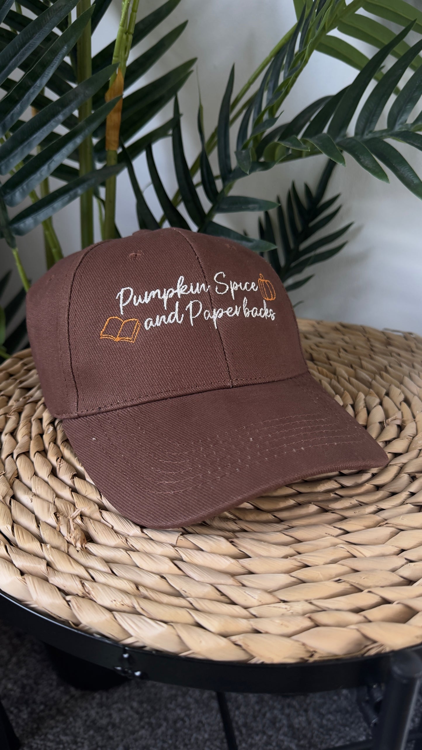 π Pumpkin Spice & Paperbacks Embroidered Cap π