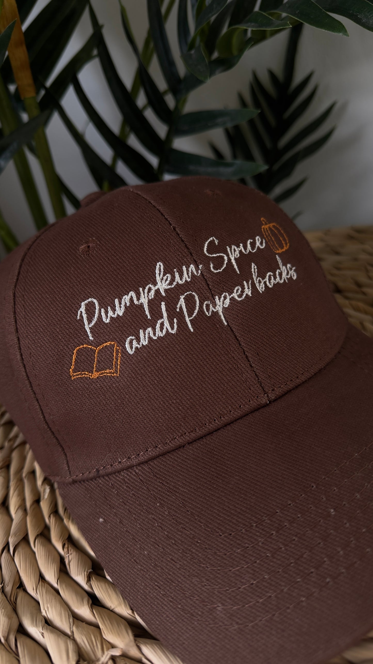 π Pumpkin Spice & Paperbacks Embroidered Cap π