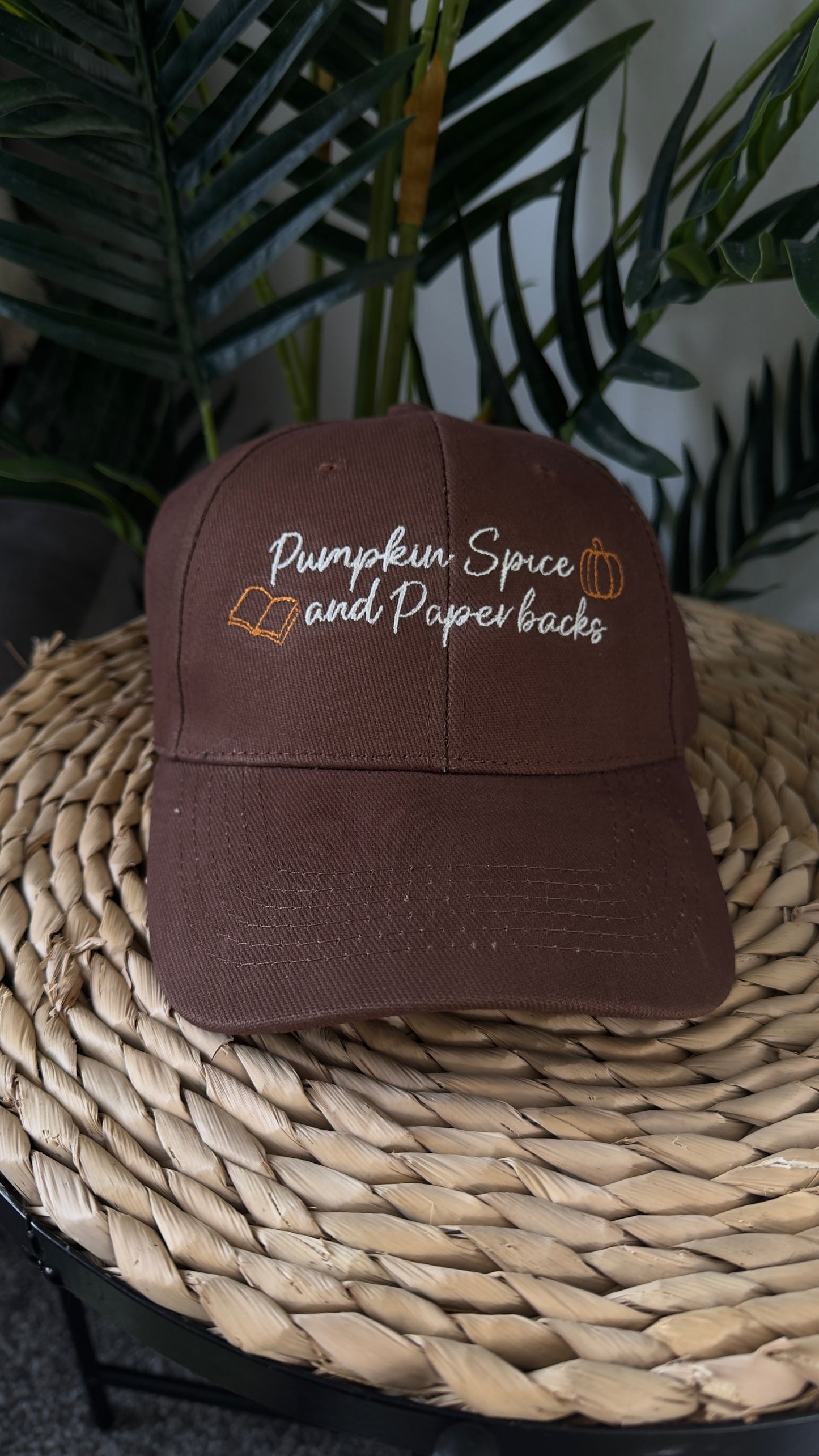 π Pumpkin Spice & Paperbacks Embroidered Cap π