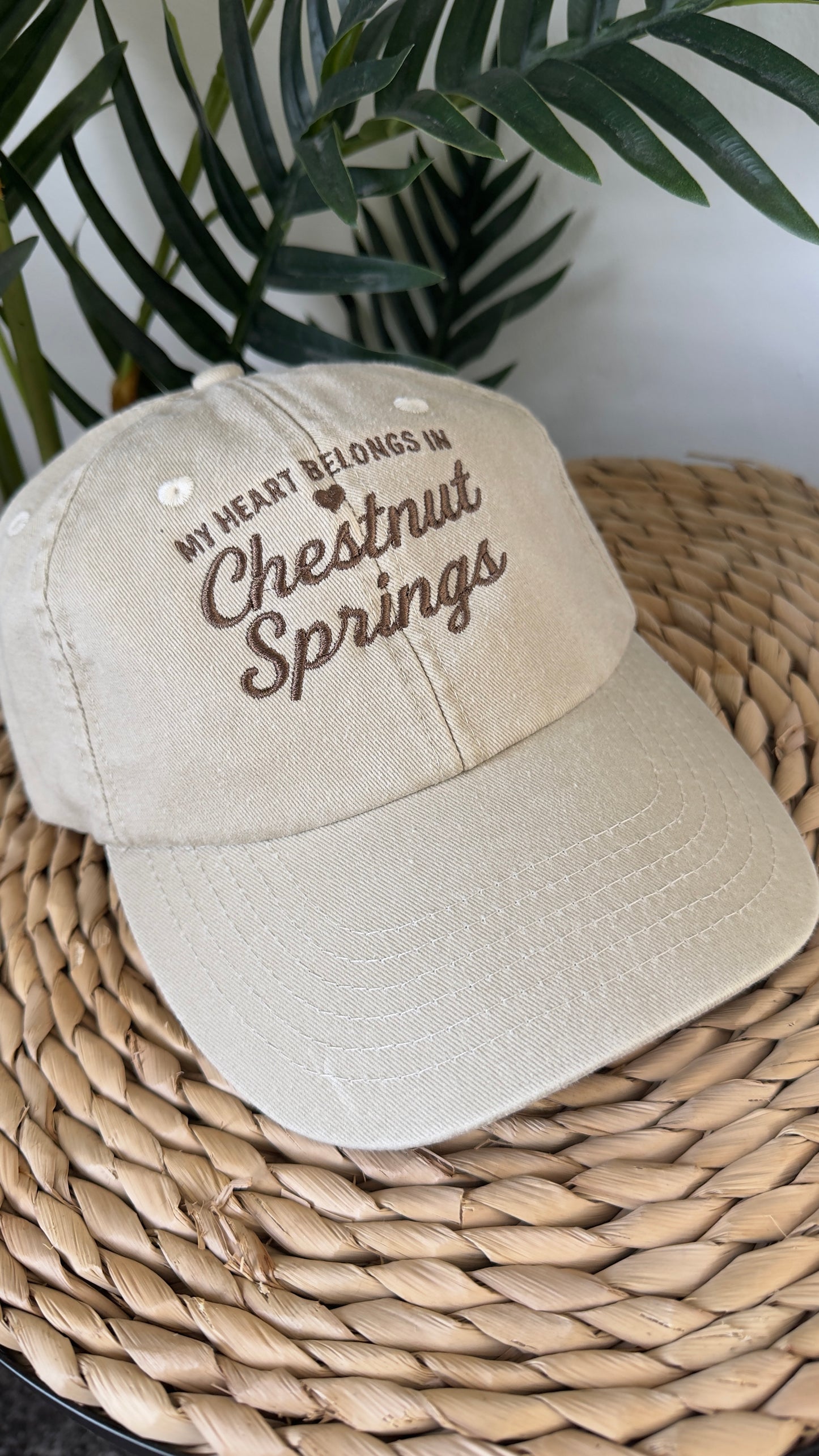 My Heart Belongs In Chestnut Springs Embroidered Cap