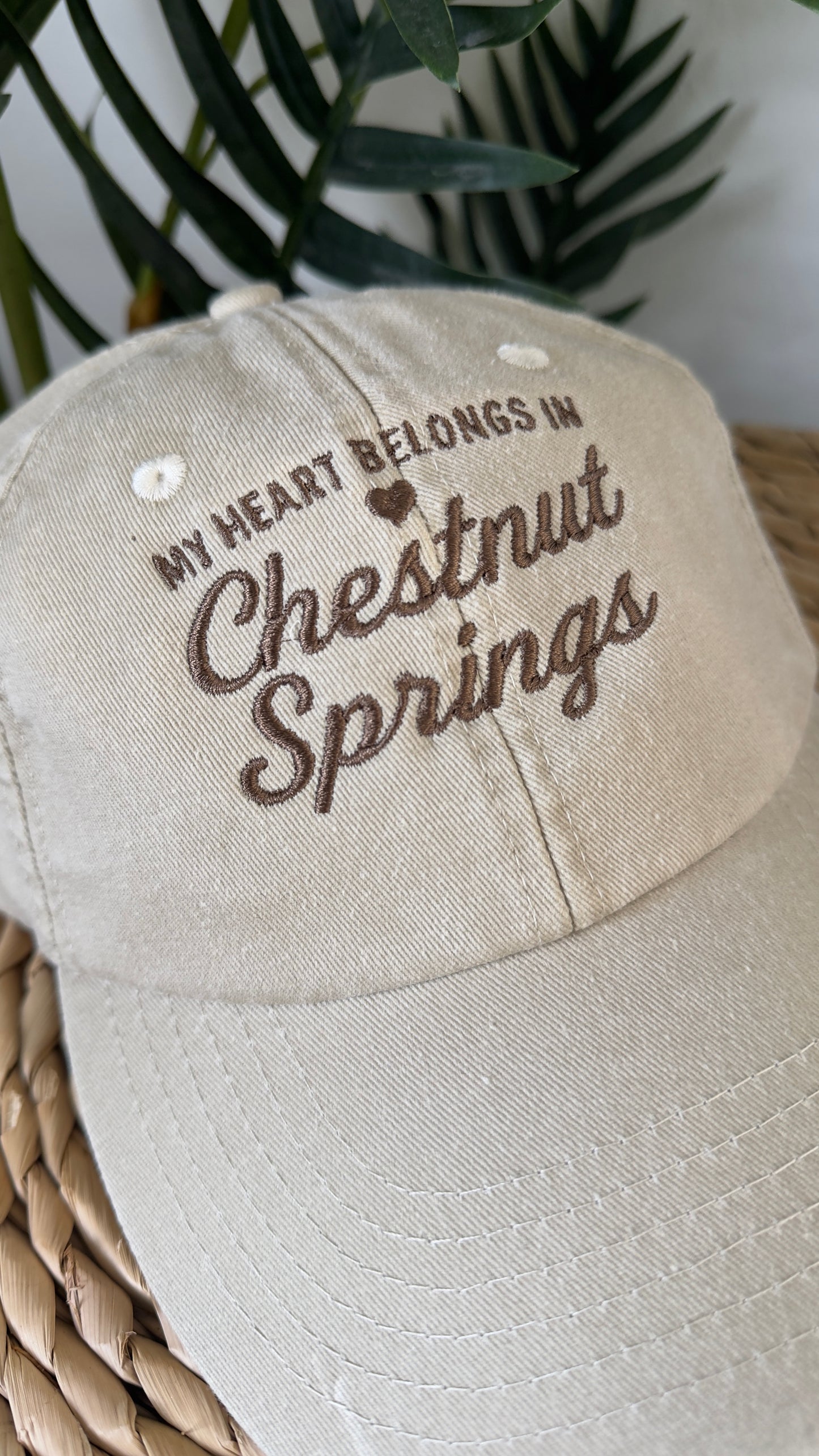 My Heart Belongs In Chestnut Springs Embroidered Cap