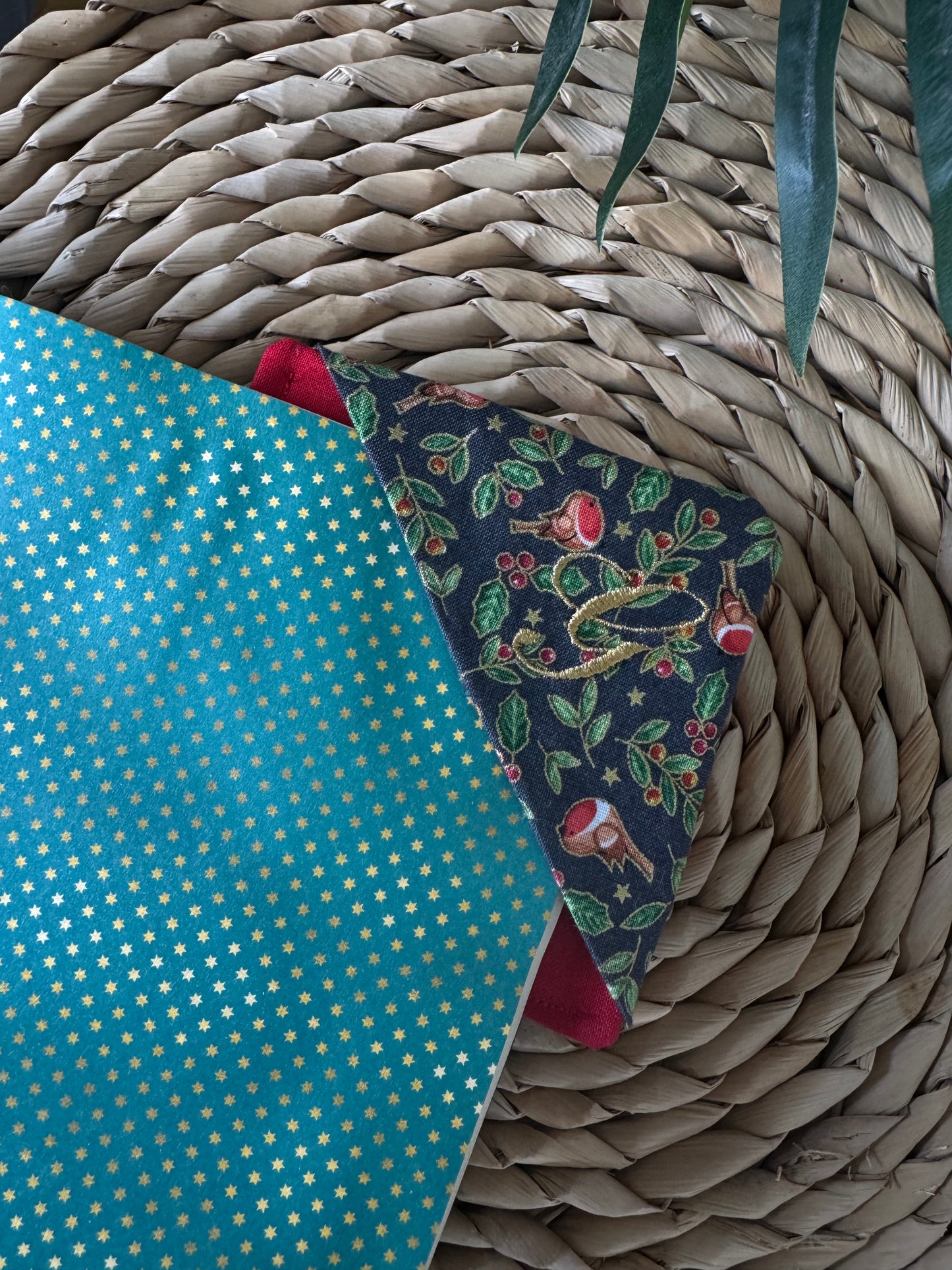 Personalised Christmas Robin Corner Bookmark