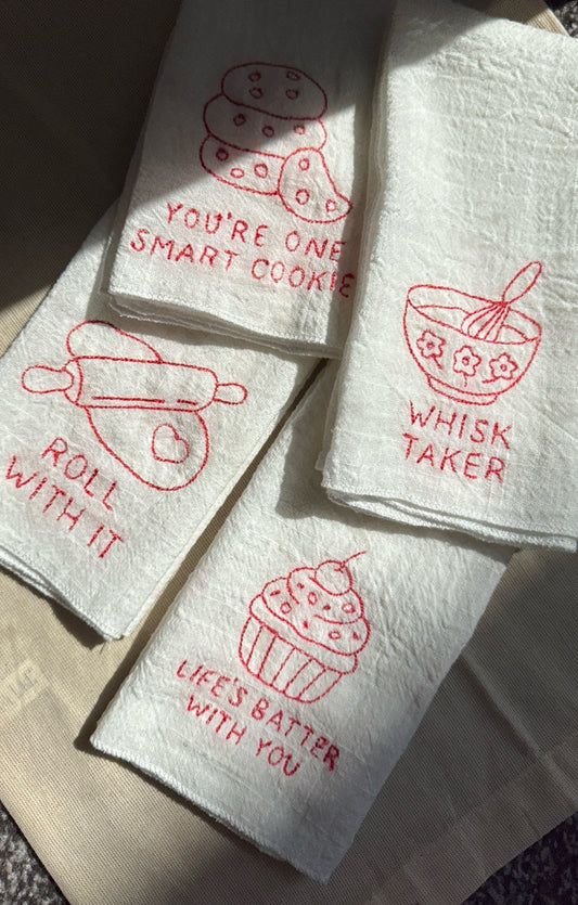 Stitched with Sugar – Baking Quote Napkin Set