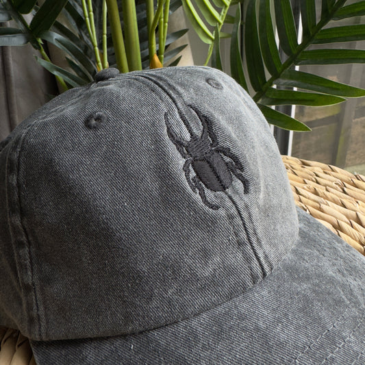 Stag Beetle Embroidered Cap