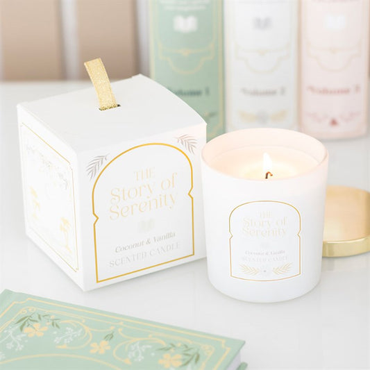 Bookish Candle – “The Story of Serenity” | Coconut & Vanilla, 27hr Burn