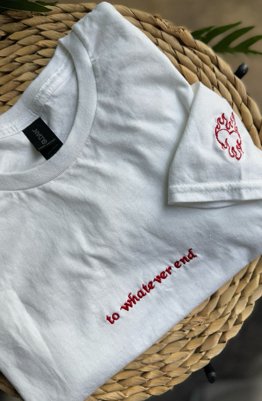 To whatever end Embroidered Tee