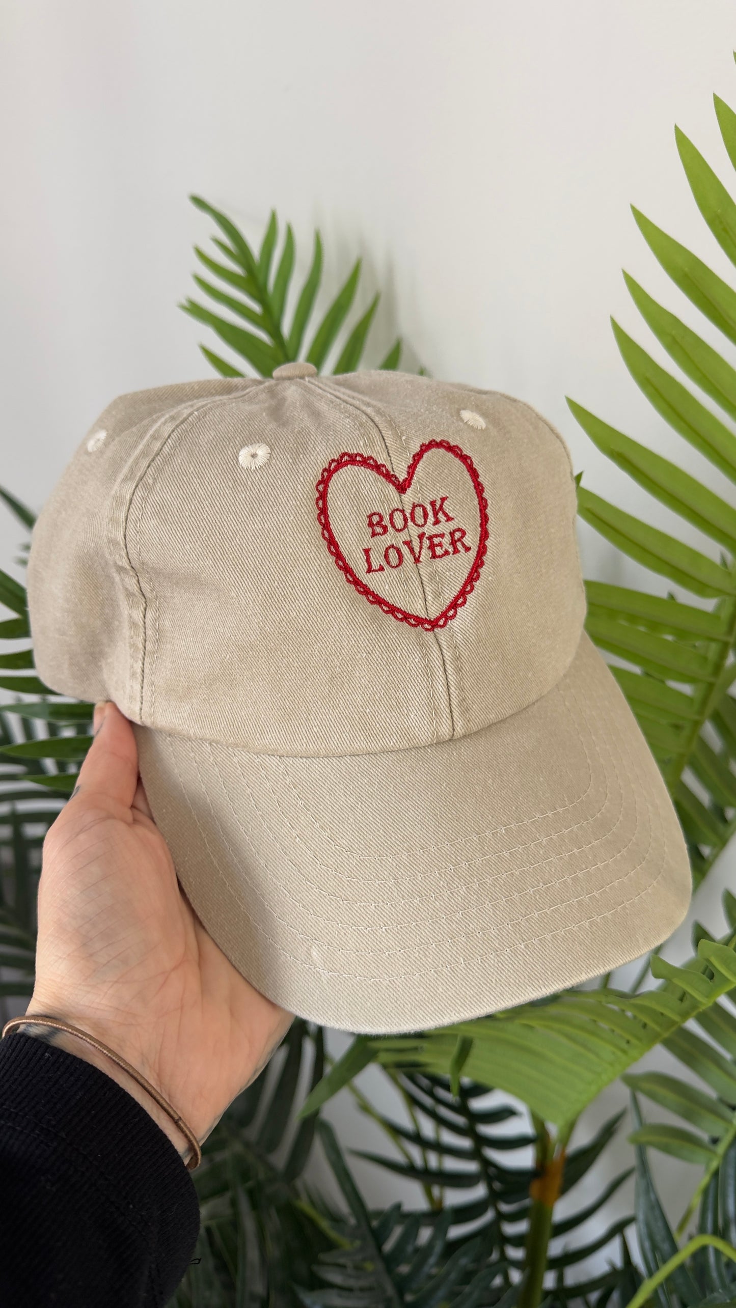 Book Lover Heart Embroidered Cap