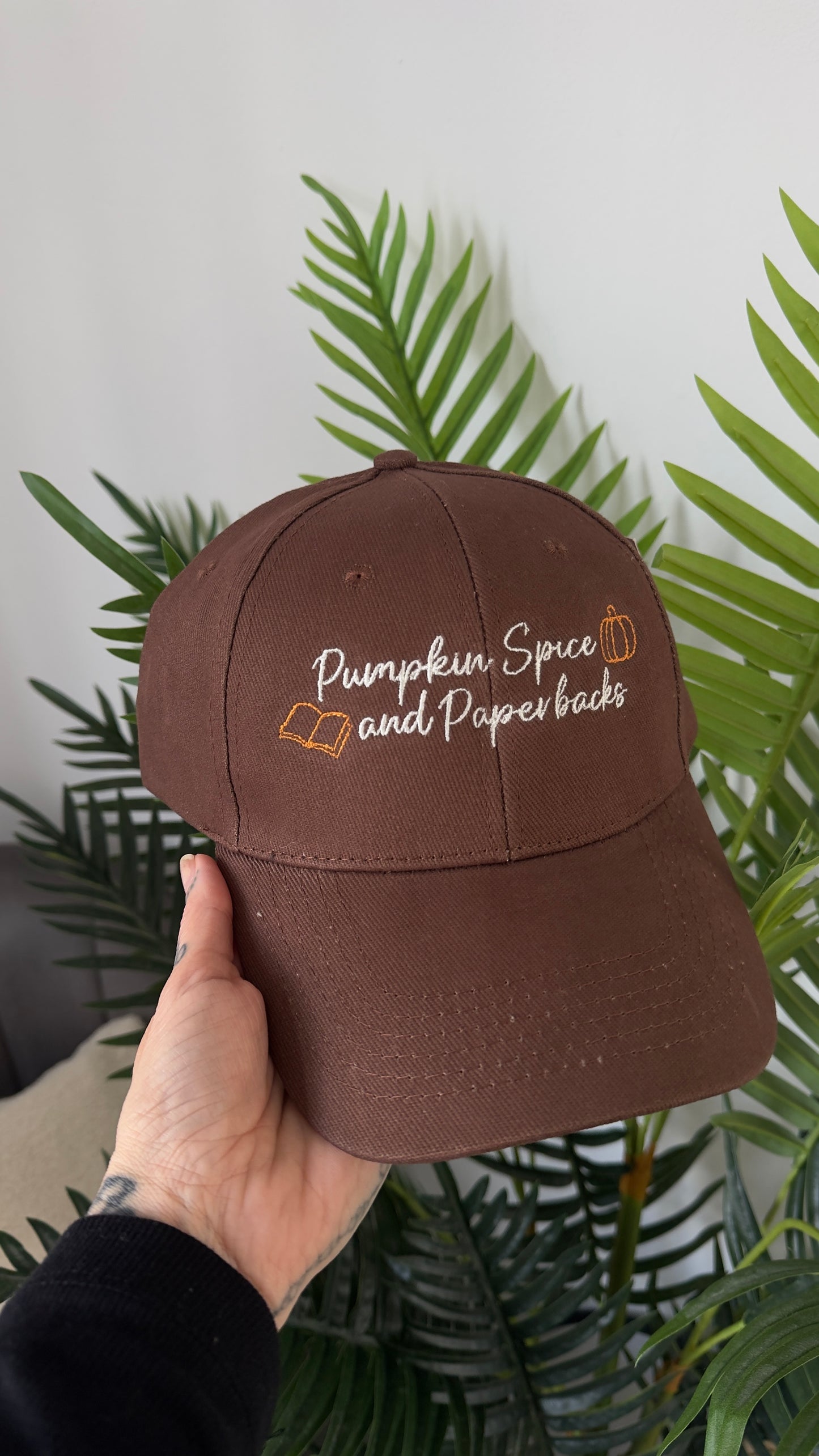🎃 Pumpkin Spice & Paperbacks Embroidered Cap 🎃