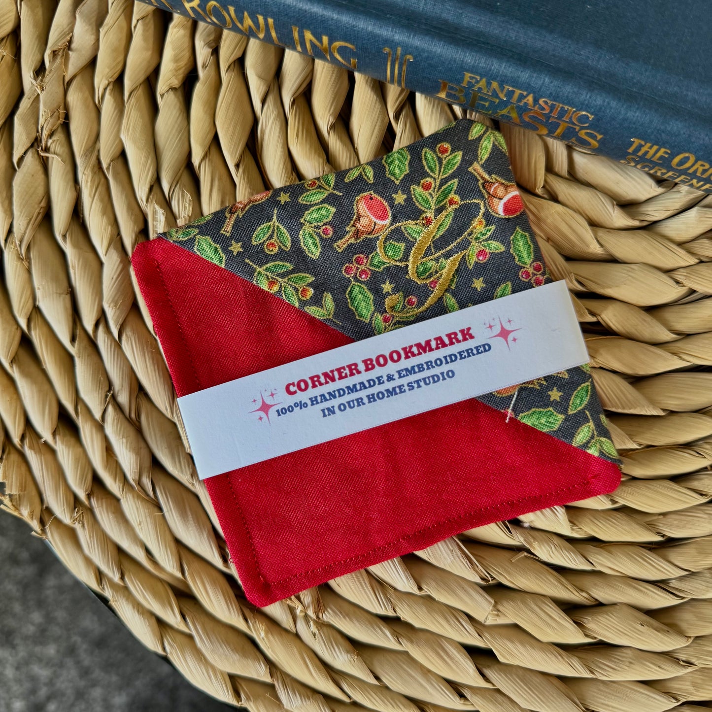 Personalised Christmas Robin Corner Bookmark